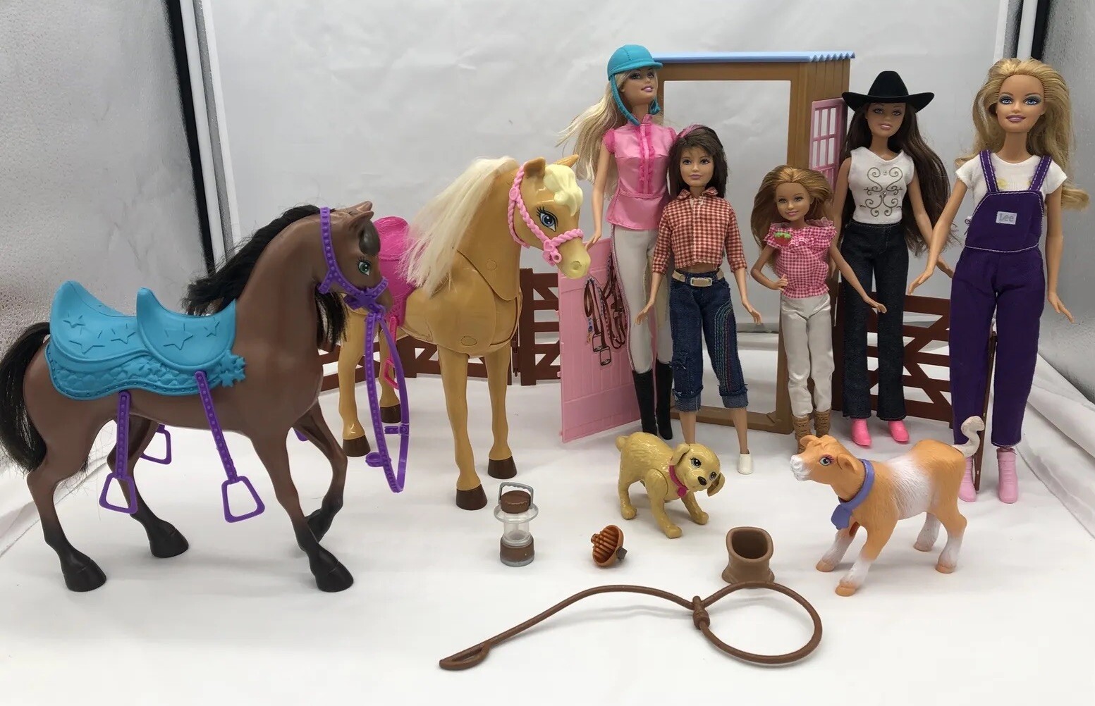 LOT Barbie Doll Horse Riding Farm Fence Play Set Clothes Boots Cow Dog MORE eBay