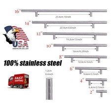 Stainless Steel Bar Pull Handle For Drawer Kitchen Cabinet Hardware 2"-16"