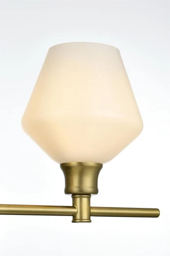 Living District Gene 4 Light Satin Gold And Frosted White Glass Wall Sconce - Picture 6 of 8