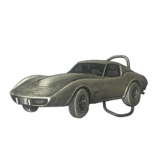 3D Vintage 1979 Bergamot Brass Works M-39 Corvette Belt Buckle 1 7/8" Loop Car