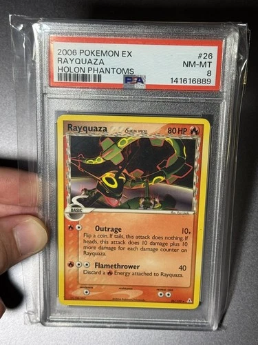 Pokémon Rayquaza Delta Species Holon Phantoms #26/110 PSA 8 Rare 2006