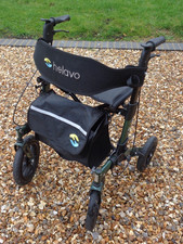 Helavo All-Terrain Mobility Walker Rollator H1040 Sturdy Seat PNEUMATIC Tyres