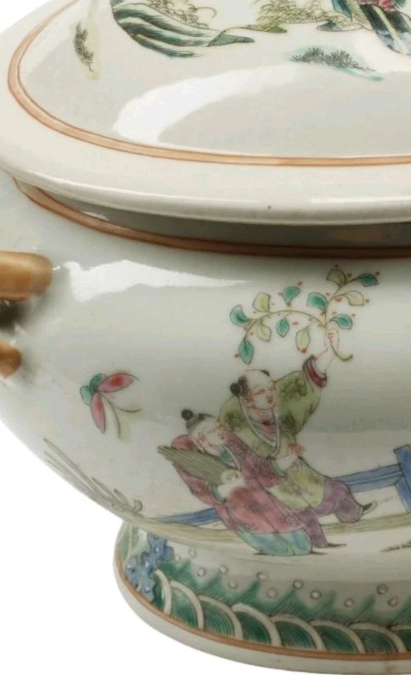 Китайский экспортный стиль фамильный розовый фарфор диафрагма и чехол - Изображение 3 из 4