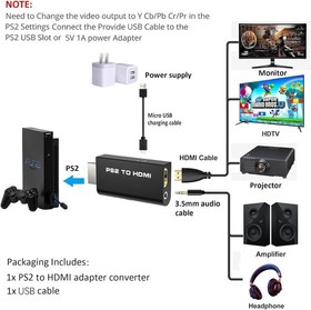 PS2 to HDMI Video Converter Adapter with 3.5mm Audio Output for HDTV Monitor Lot