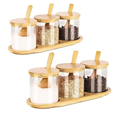 Condiment Containers with lids 6 pack Seasoning Box Condiment Pots Jars with ...