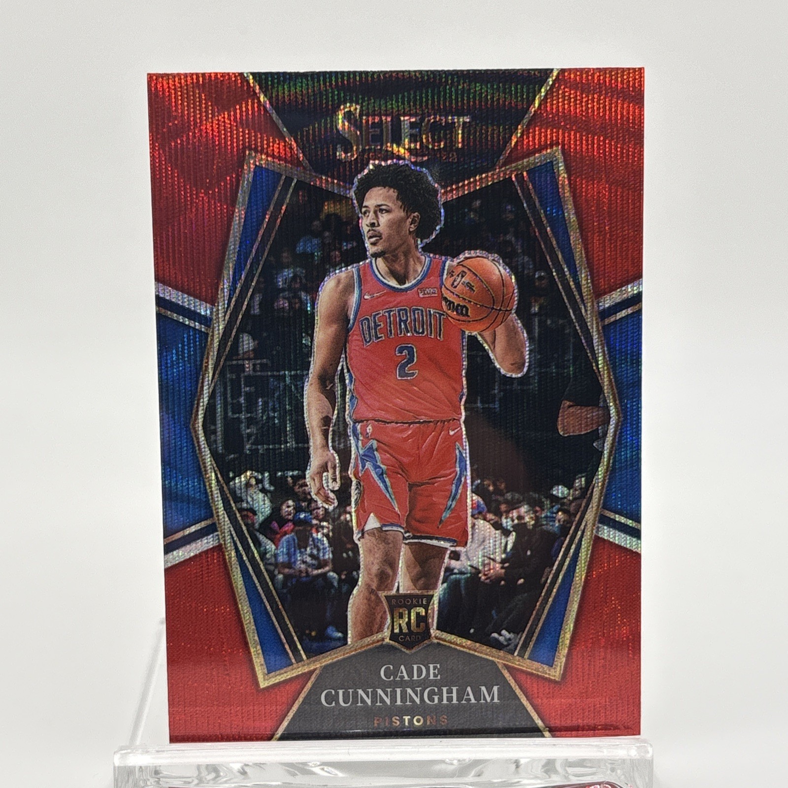 2021 Panini Select Premier Level Red Wave Prizm Cade Cunningham #116 Rookie SP