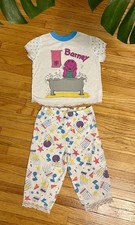 Vintage 1992 Youth 4T Barney the Dinosaur Lyons 2 Piece Outfit T-Shirt Pants USA
