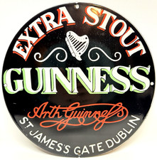 Guinness Extra Stout - Vintage Porcelain Sign - Petroliana Breweriana Americana