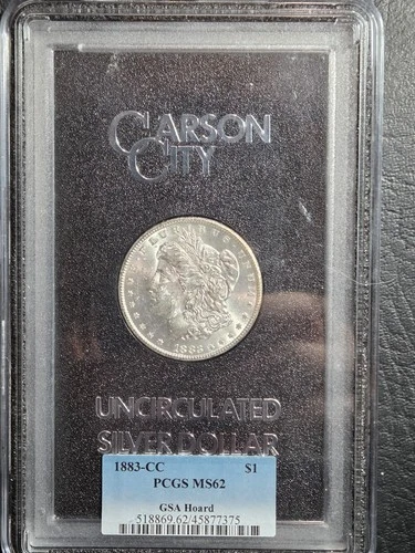 Beautiful 1883 CC GSA Hoard Morgan Silver Dollar PCGS Graded MS 62