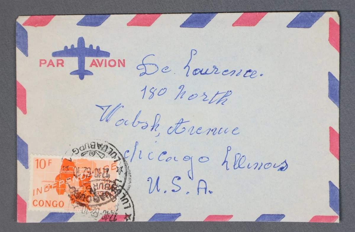 Mayfairstamps Congo 1962 Luluabourg a Chicago IL cubierta ccb_57375