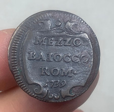 r82_186) ROMA - Clemente XII (1730-1740) - Mezzo baiocco 1739 A. IX