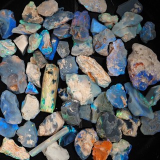 EXCELLENT 156ct ROUGH BLACK OPAL PARCEL LOT LIGHTNING RIDGE SMALL STONES #7