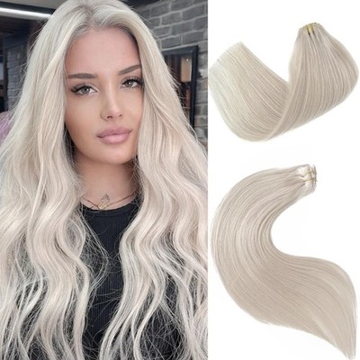 Valiilo Clip In Hair Extensions Human Hair Ice White Virgin Hair Bundles For