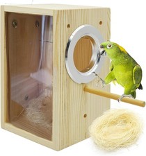"Parakeet Nesting Box Transparent Bird House Bird Nest Box for Cage Parrot Nesti