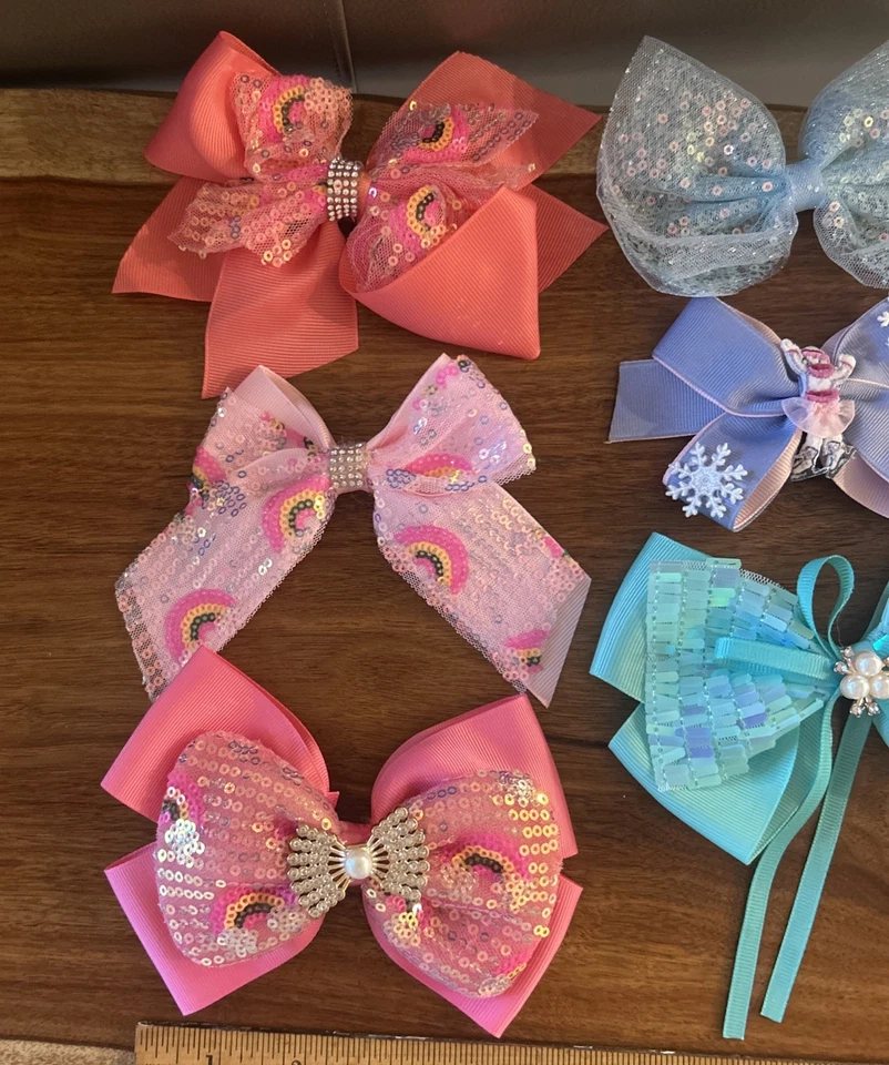 Lote de 8 lazos para el cabello de niñas colores y patrones surtidos Foto 2 de 4