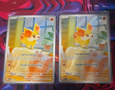 Pokemon Fennekinx2 Chaos Rising Promo Illustration Rare 080