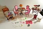 ARCO Barbie Doll Vtg 1985 Restaurant Dinner Date Playset Table Chairs 100+pcs