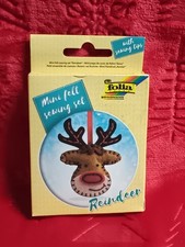 Folia Bringmann Mini Felt Sewing Kit 52916 Reindeer Christmas Ornament NIP DIY