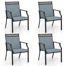 Patio Dining Chairs Set of 4 All Weather Outdoor Chairs w/ High Back Armrests