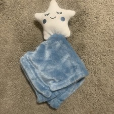 Le Bebe Favorite Blue and White Star Lovey Security Blanket