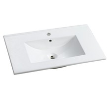 30"x18.3" Undermount Bathroom Sink Rectangle Ceramic Bathroom Sink Basin White