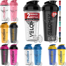 2 Pack 28 Oz Protein Shaker Bottles for Protein Mixes 2X Wire Whisk Leak Proof