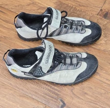 Shimano Men's SH-M036 Beige Leather Clip-in low-top Cycling Shoes, Size 8.5