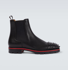 Christian Louboutin Melon Spikes Leather Chel...