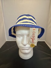 Kids Cat Jack Knit Blue White Stripe Bucket Hat