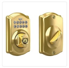 Schlage Camelot Electronic Keypad Deadbolt Lock, Keyless Front Door Entry,