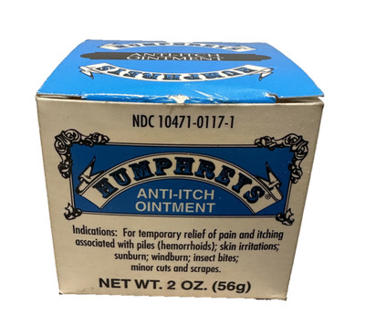 Humphreys Anti-Itch Ointment for Itching Skin Irritations Cuts RARE VINTAGE