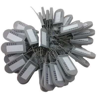 100 Pack Grey Tamper Evident Tap Lock Drop Cable Security Tags