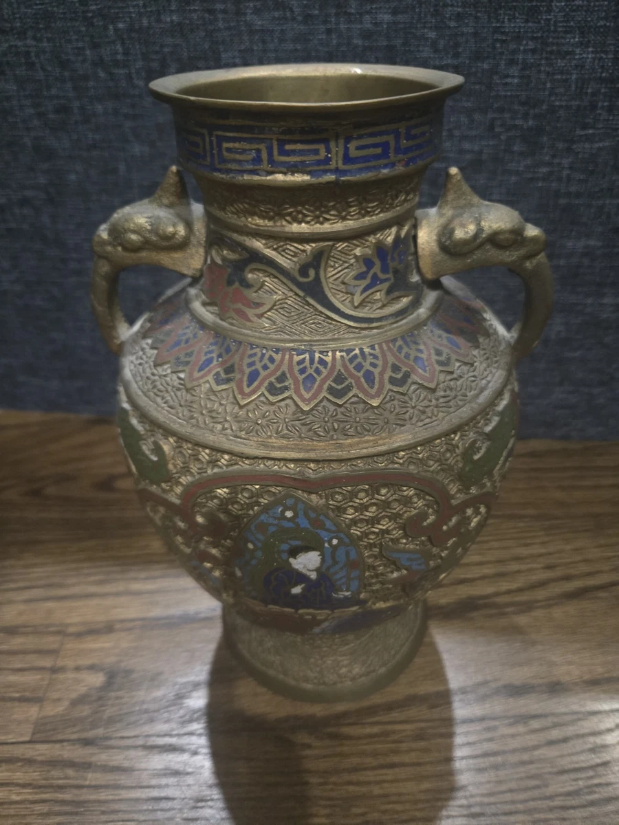 古董黄铜日本花瓶1900-1940 | eBay
