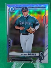 Milkar Perez 2021 Bowman Draft #BDC-117 Chrome Refractor Seattle Mariners