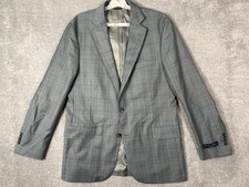 Brooks Brothers Blazer Mens 42L Gray Plaid Wool Classic Sport Coat Zignone Italy