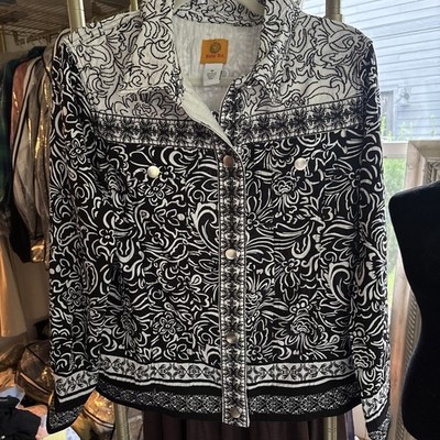 Ruby Rd Monochrome Moments Jacket Black & White Size 10