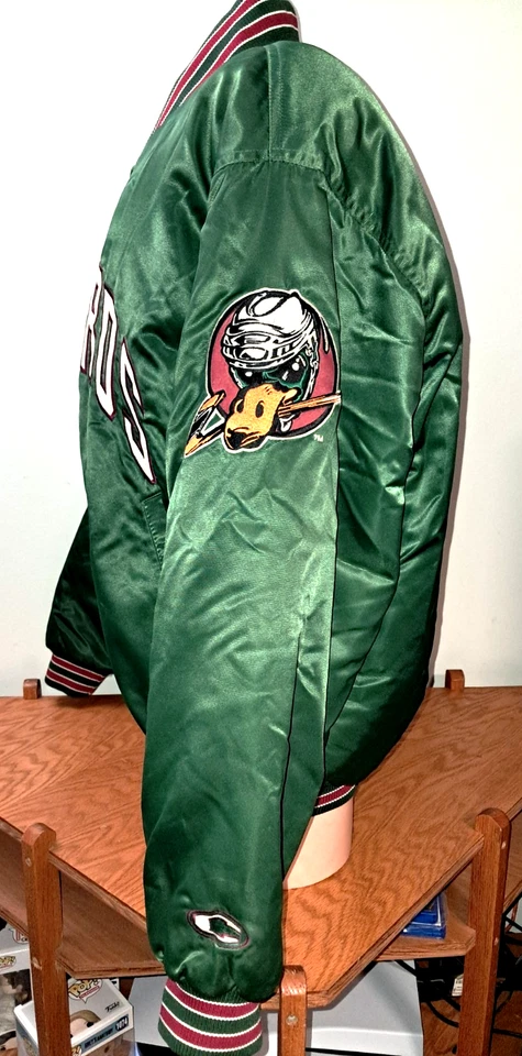 Chaqueta De Colección Años 90 QC Quad City Mallards Original Satén Talla Para Hombres L por Coliseo Foto 4 de 4