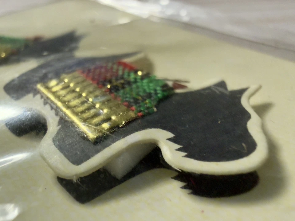 Рождественская открытка и конверт ручной работы с шотландским терьером собакой Скотти в клетку - Изображение 3 из 4