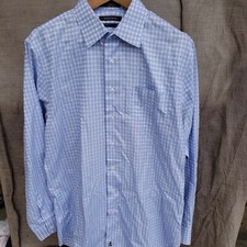 Nordstrom Tartan Plaid Blue Button Up Shirt 16 36