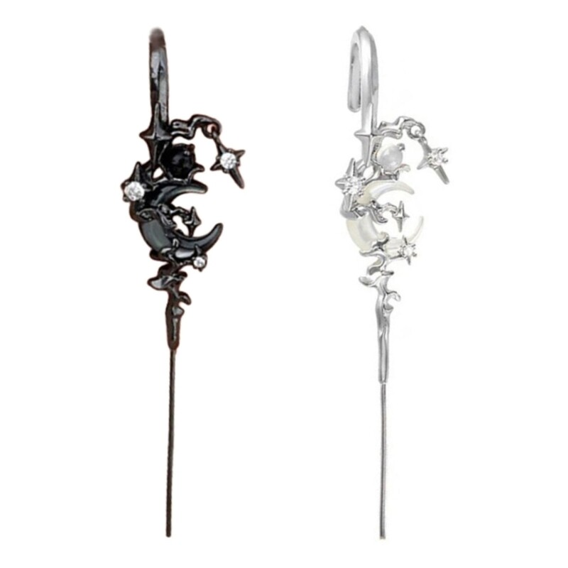 1 Pair Moon Tassels Earrings Chain Earrings Studs Earrings Pendant Earring