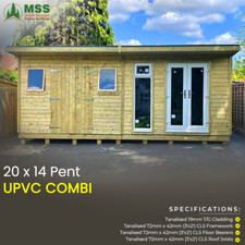 20FT x 14FT Pent UPVC Combi With Breathable membrane and 1 Inch Thick Flooring