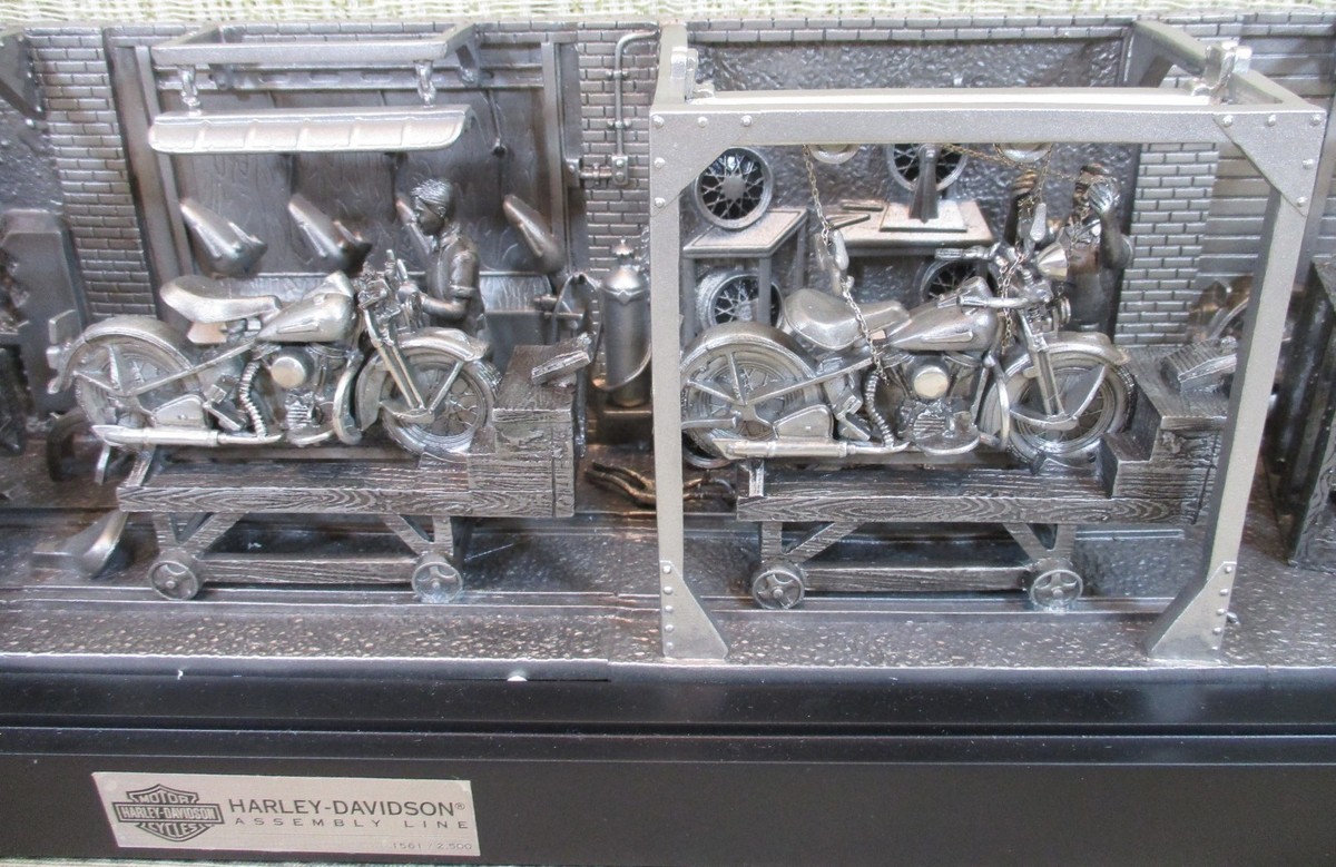 Franklin Mint Huge Harley-Davidson Pewter Assembly Line 1948