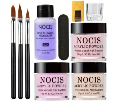 BITNOA NOCIS Nocis PROFESSIONAL ACRYLIC NAIL KIT WITH ACRYLIC POWDER & MONOMER LIQUID SET