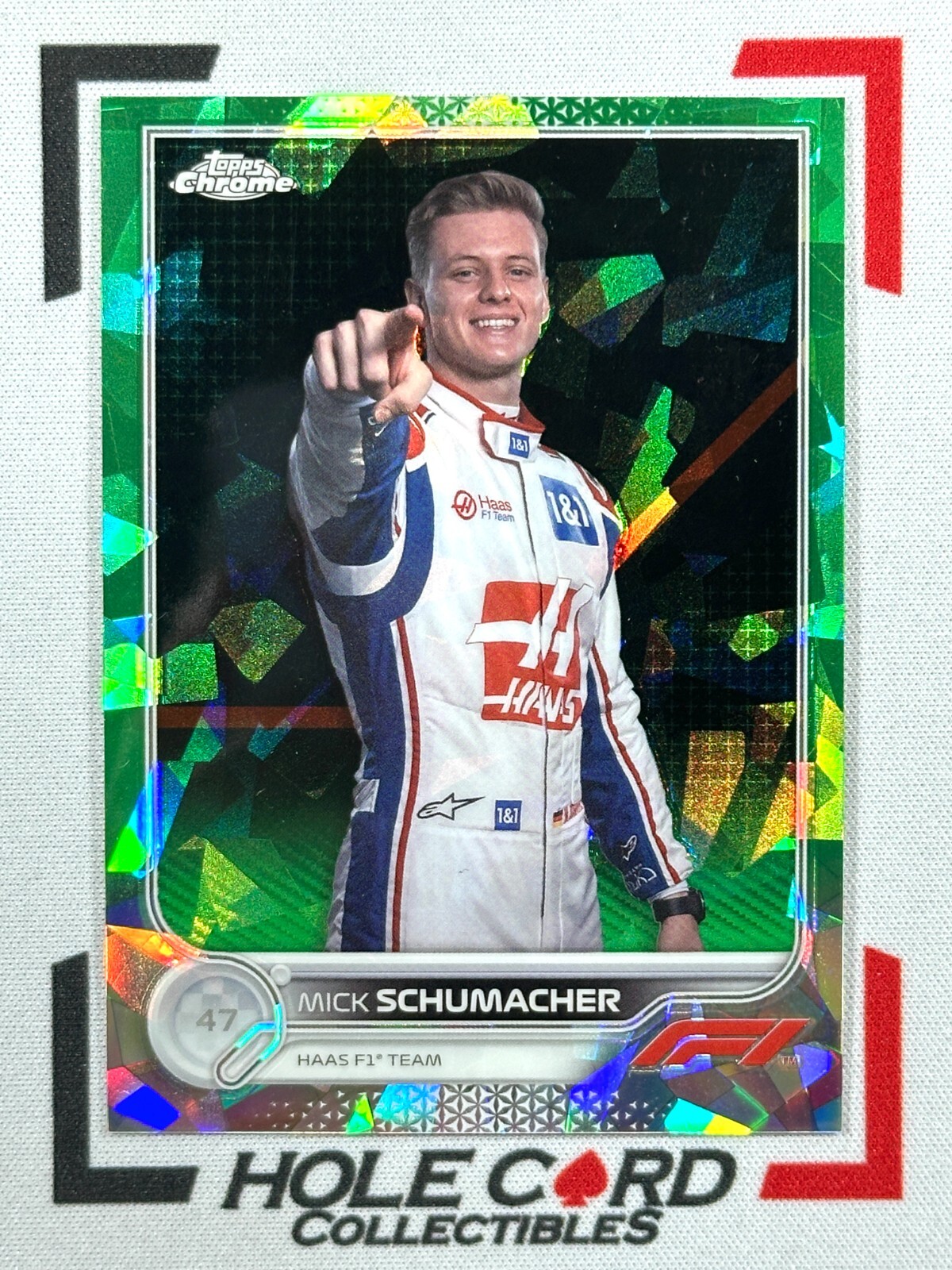 MICK SCHUMACHER 2022 Topps Chrome Sapphire Formula 1 F1 #69 Green Refractor /75