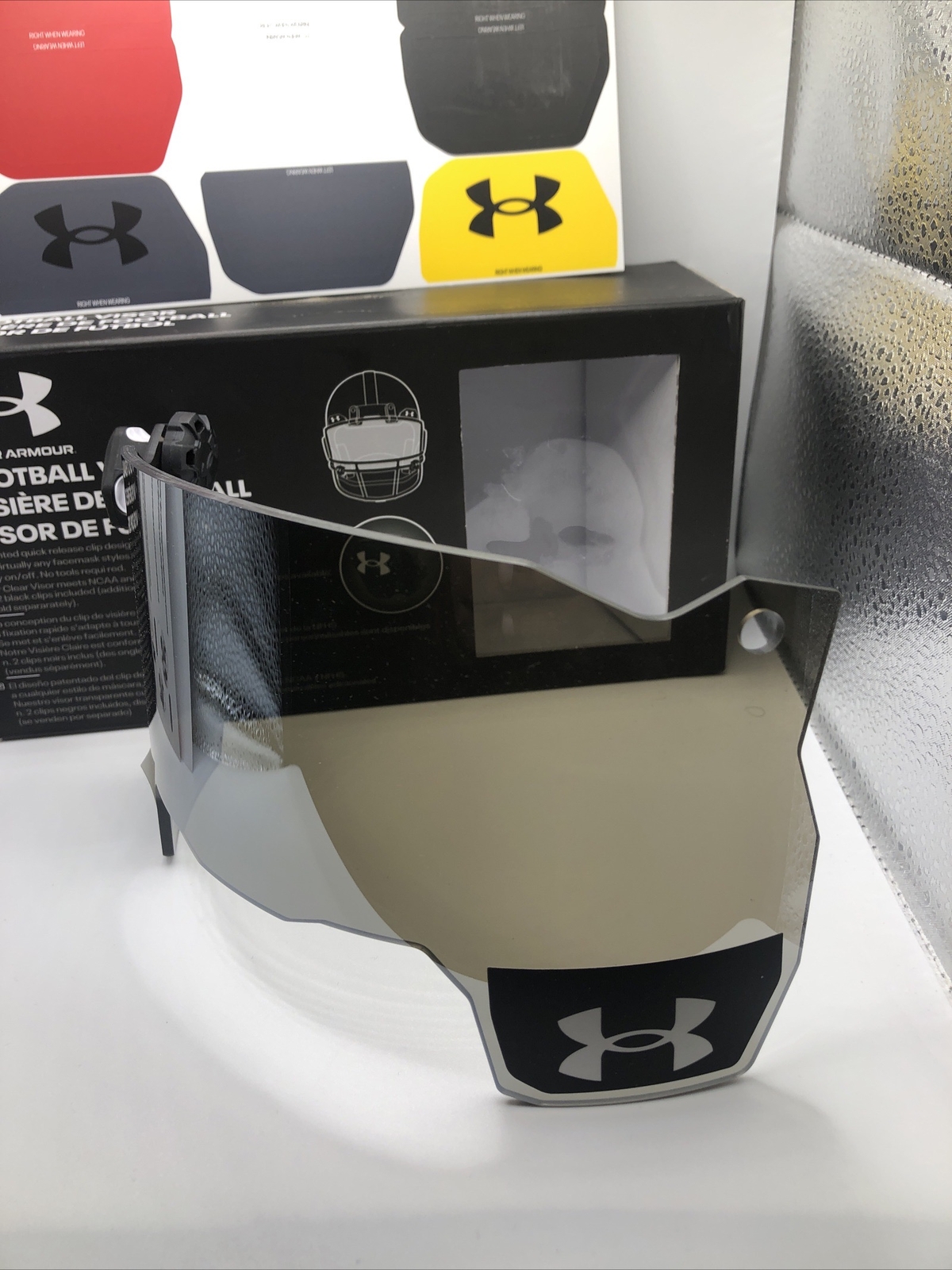 Under Armour Football Helmet Visor Shield Silver Chrome Mirror Missing