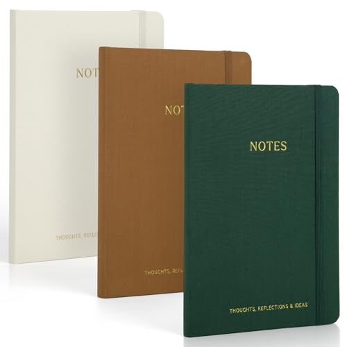 Beautiful College Ruled Hardcover Journals - Cute Set of 3 College Ruled