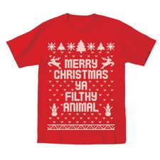 Kids Merry Christmas Ya Filthy Animal Cute Outfit Top Kids Red Toddler T-Shirt