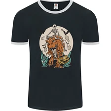 T-Rex Halloween Skeleton Dinosaur Mens Ringer T-Shirt FotL
