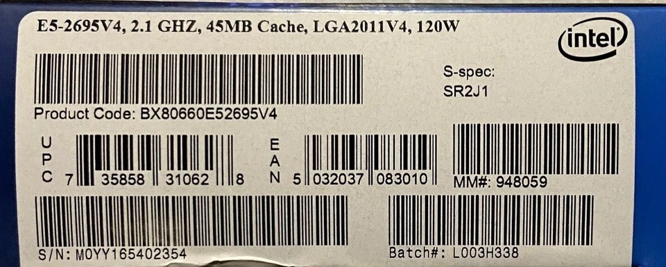 Intel BX80660E52695V4 SR2J1 Xeon Processor E5-2695 v4 45M Cache, 2.10 GHz NEW - Image 2 of 2