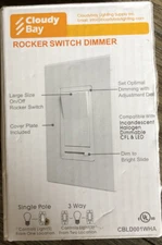 CLOUDY BAY ROCKER SWITCH DIMMER  CBLD001WHA- White and Brand New 